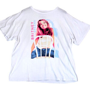 Brittany Spears Concert Y2K Short Sleeve 100% Cotton Shirt Size XXL